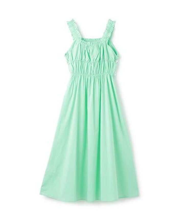 Cotton One-Piece Dress [Korean Fashion],Light green, medium image number 1