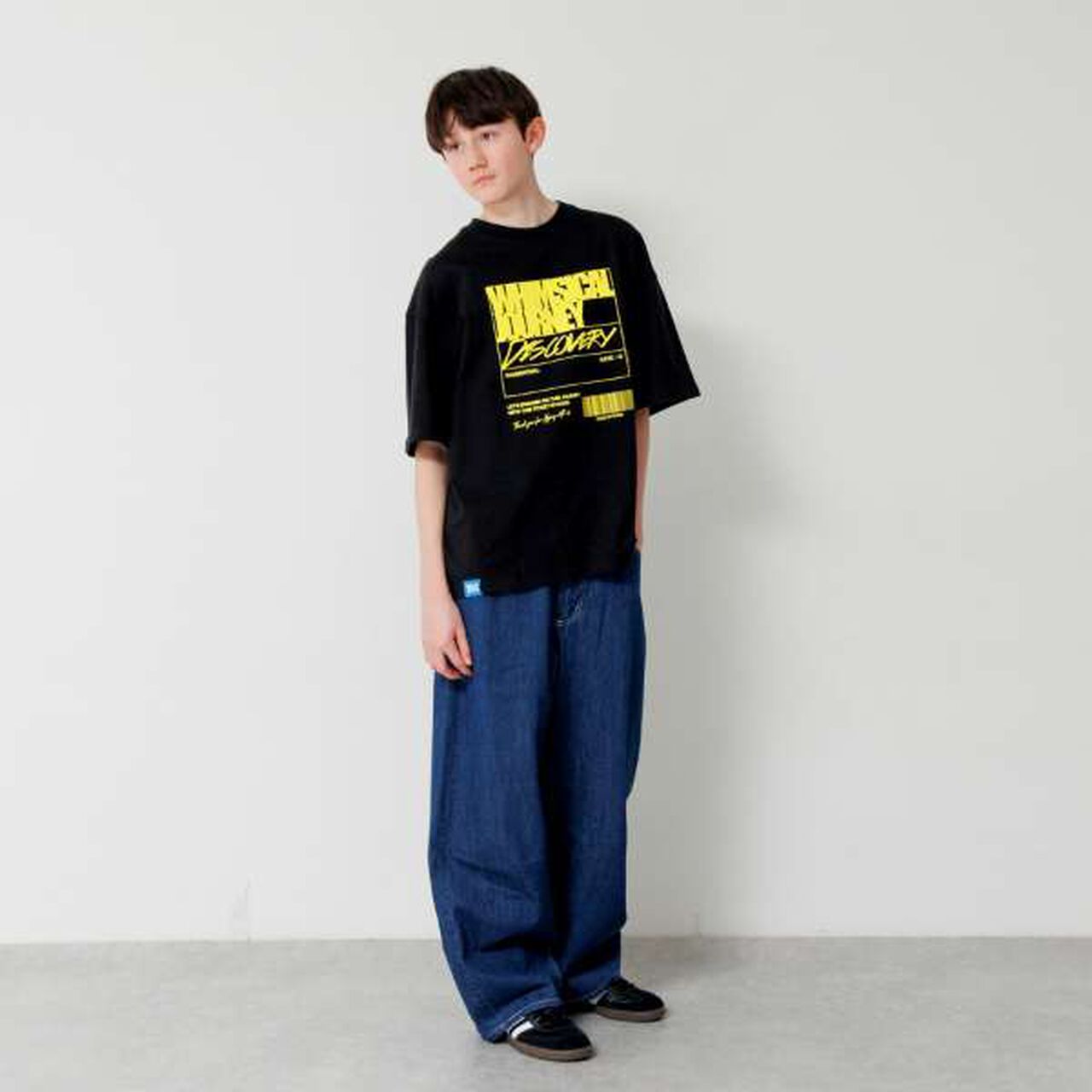 Big Short Sleeve T-Shirt with Reflective Print on Front,White, large image number 5