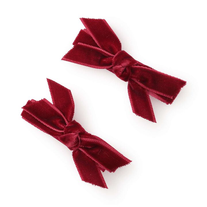 Velour Ribbon Hair Clip,, medium