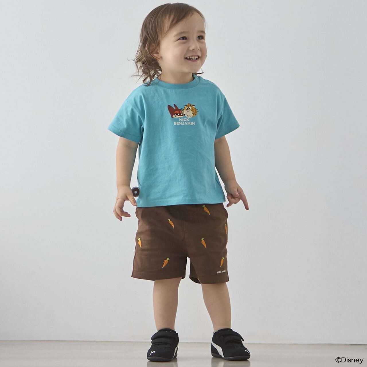 [Zootopia] Embroidered Half Pants,Brown, large image number 0