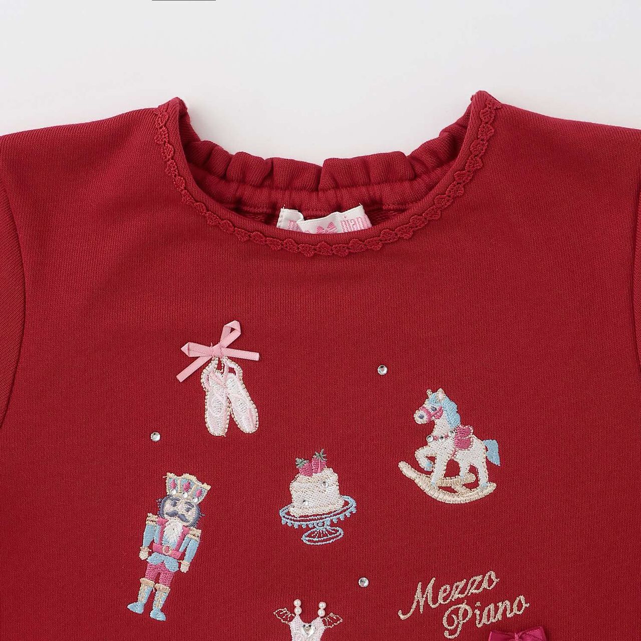 [Popular Item Restocked] [Not Available at Physical Stores] Nutcracker Appliqu&eacute; Sweatshirt with Scalloped Hem,Ivory, large image number 2