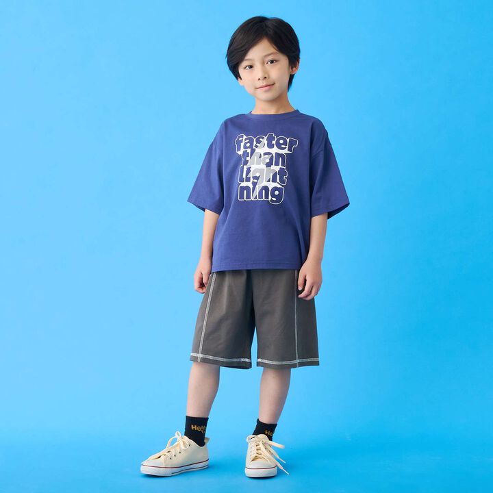 Heat-Shielding Jersey Color-Stitched Mid-Length Pants [Kids] [Boys & Girls],, medium