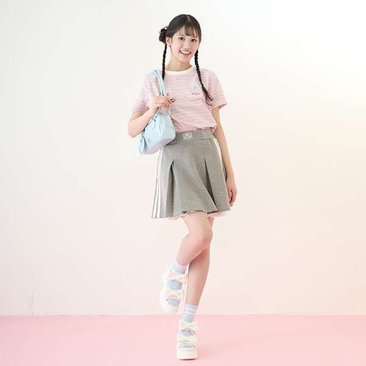 Double Ribbon Sport Sandals,White, large image number 20