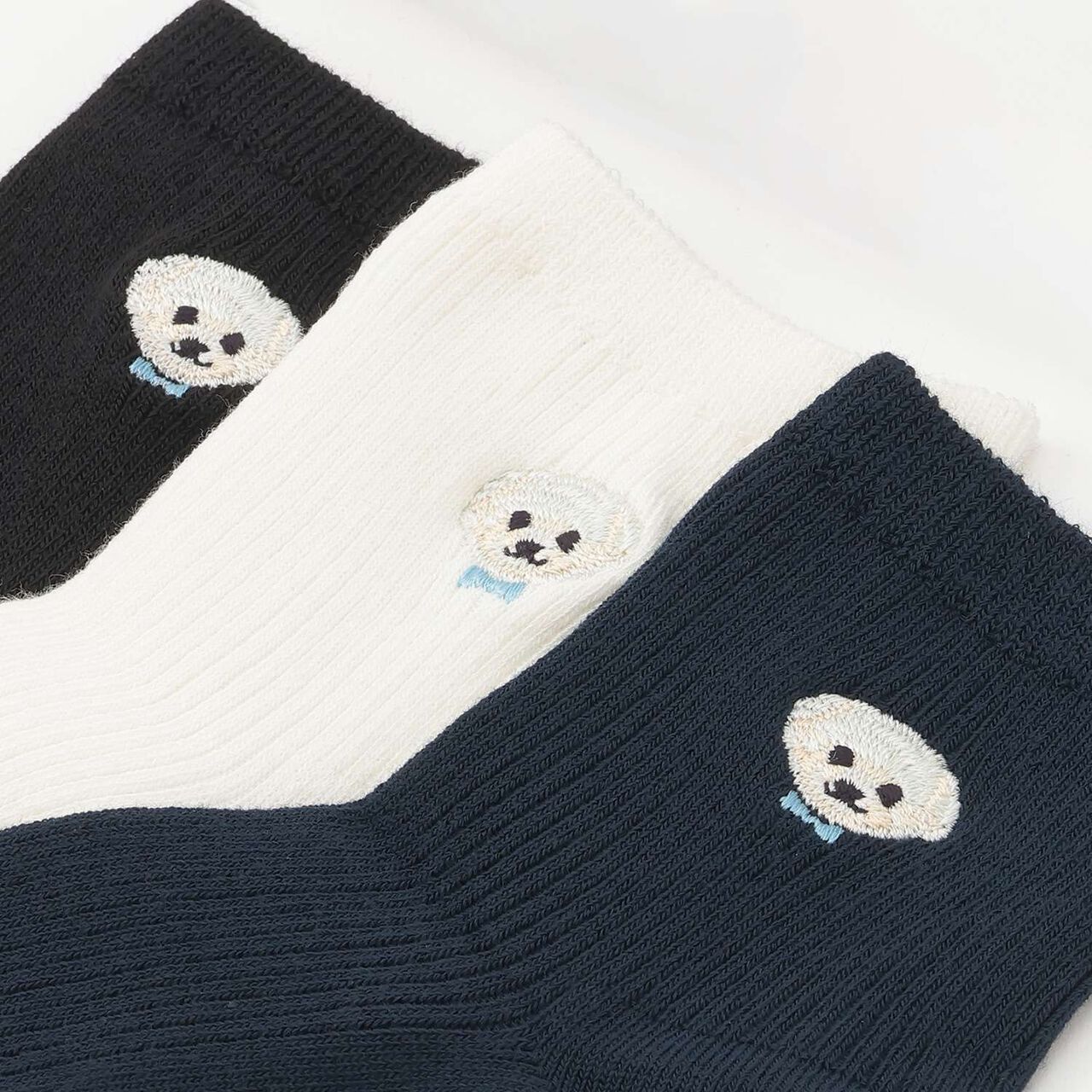 [Reinforced Toe] [Antibacterial Deodorizing] School Socks,Black, large image number 3