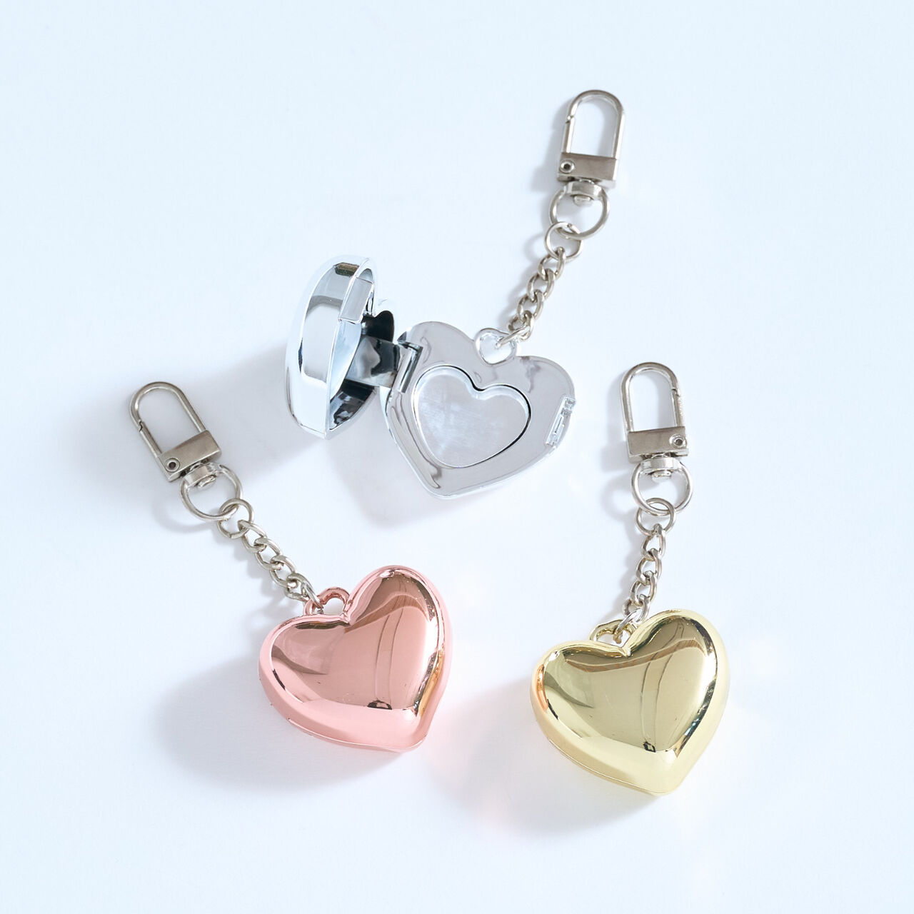 Heart-Shaped Cosmetic Keychain,Silver, large image number 1