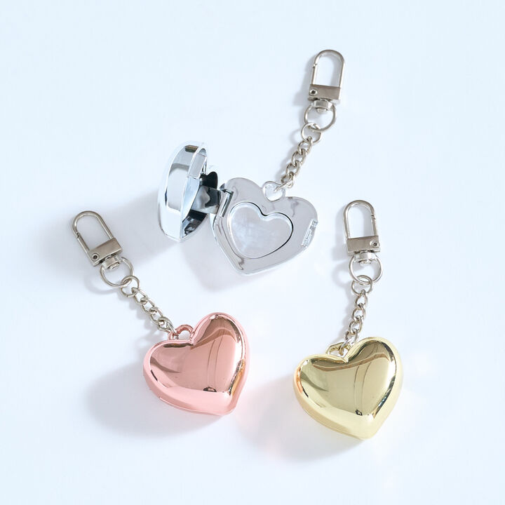 Heart-Shaped Cosmetic Keychain,Silver, medium image number 1