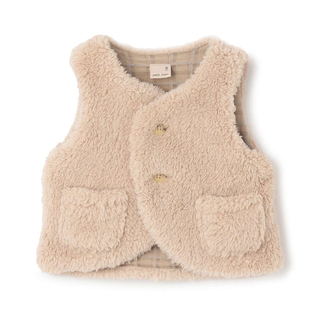 [Antibacterial Deodorizing] Boa Vest,Beige, large image number 0