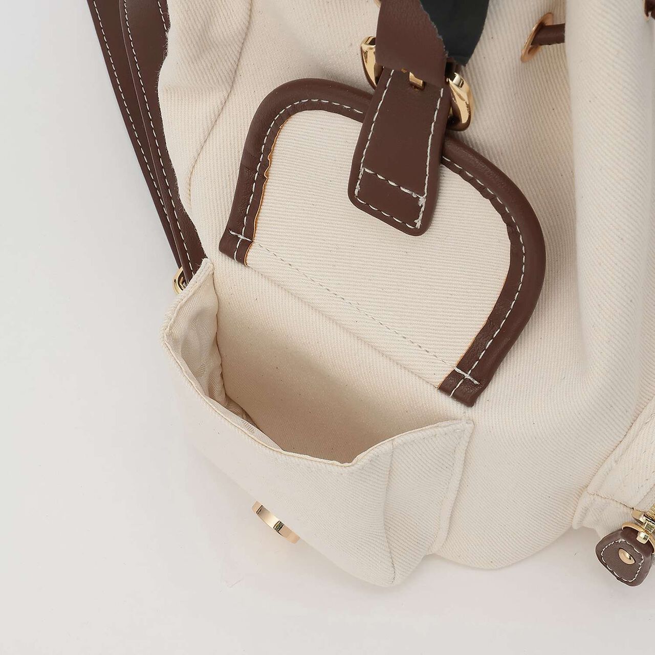 Canvas & Faux Leather Mini Backpack,Black, large image number 7