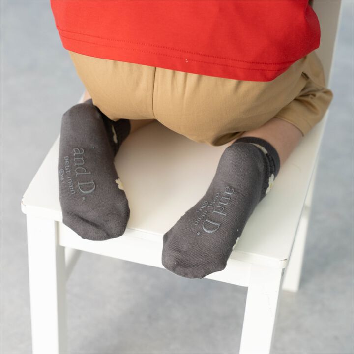 Floral Pattern Socks,Charcoal gray, medium image number 2