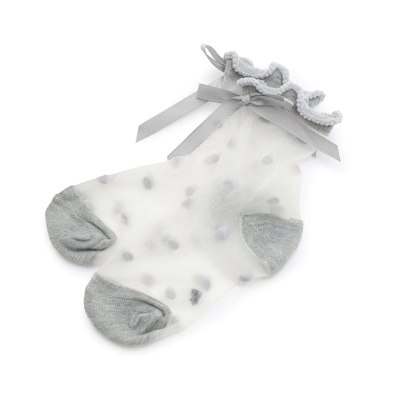 Sheer Crew Socks,Off white, large image number 2