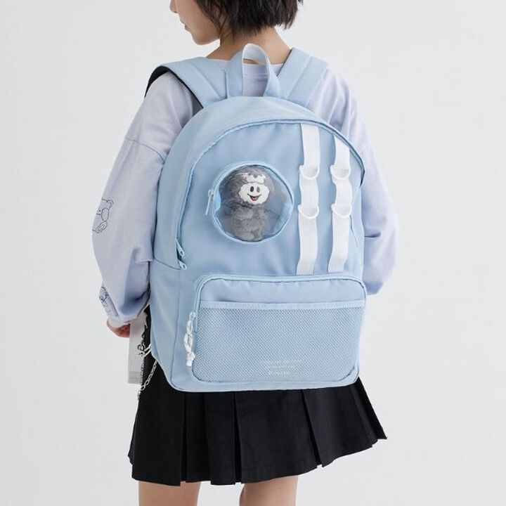 Round Pocket Backpack with Plush Detail,, medium
