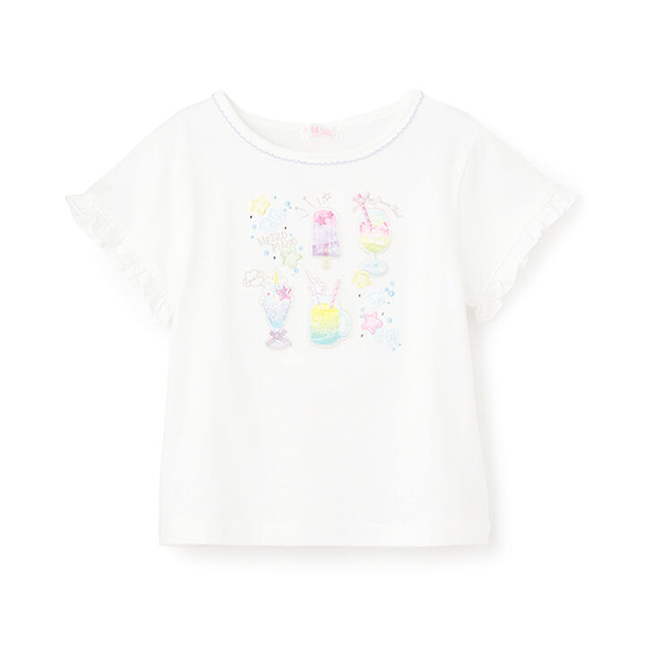 Soda Embroidery Short Sleeve T-Shirt,Off white, medium image number 0