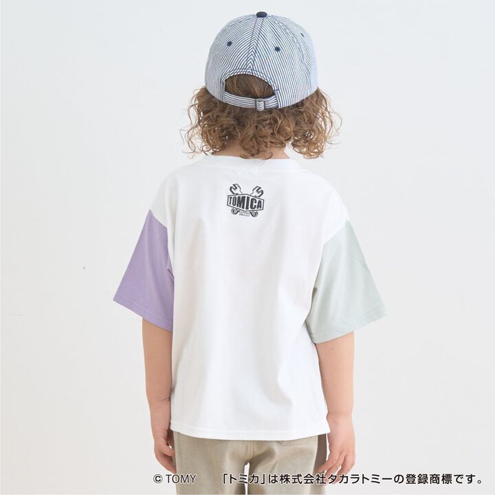 [TOMICA] Stain Resistant Quick-Dry UV Kaiteki Tenjiku Color-Blocked T-Shirt,Pearl white, medium image number 15