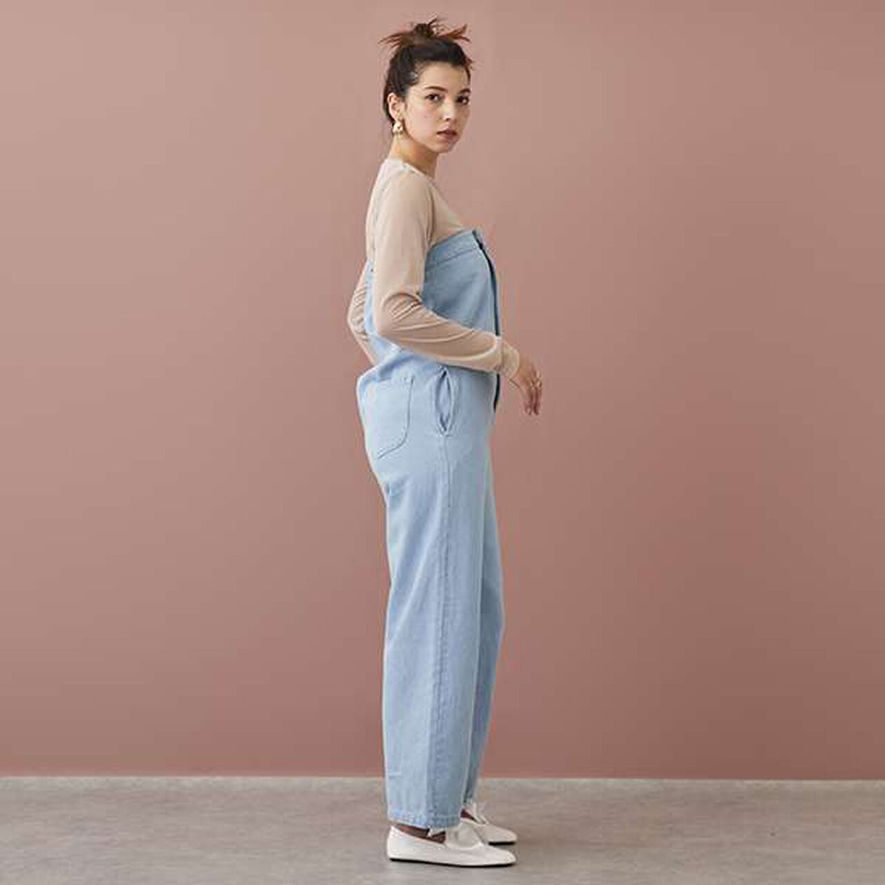 [LADIES] Denim Overall,Navy, large image number 5