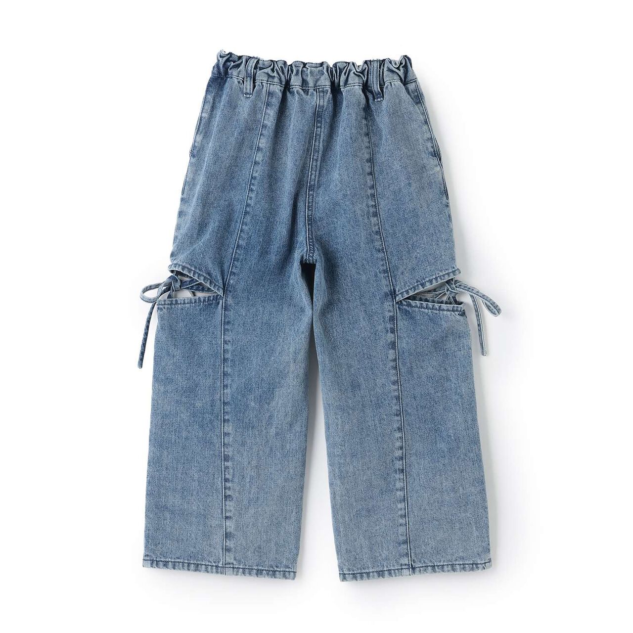 Denim Slit Wide Pants,Blue, large image number 11