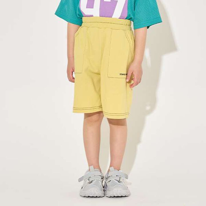 [Coordinatable Setup] [Kaiteki Tenjiku] Contrast Stitching 5-Length Pants,Deep blue, medium image number 15