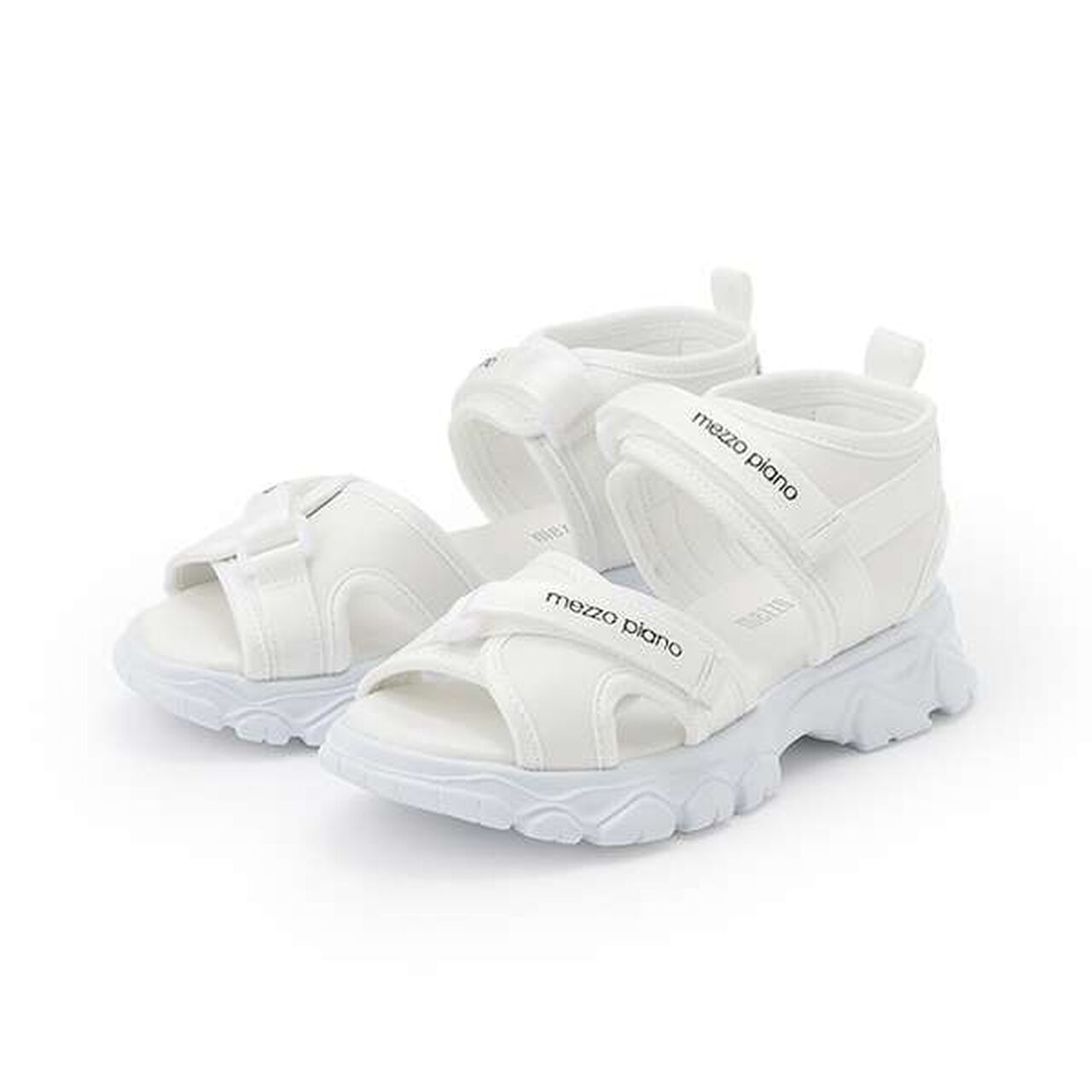 Platform Sports Sandals,White, large image number 0
