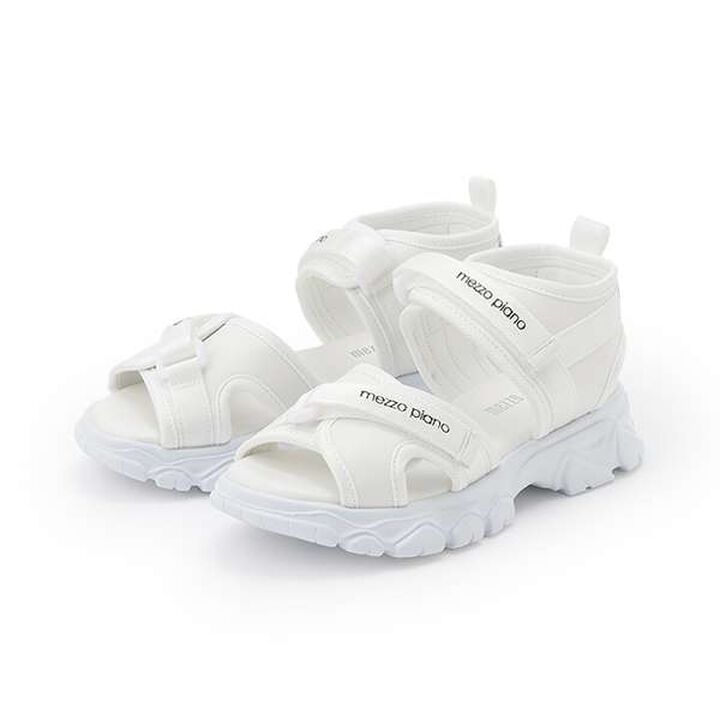 Platform Sports Sandals,White, medium image number 0