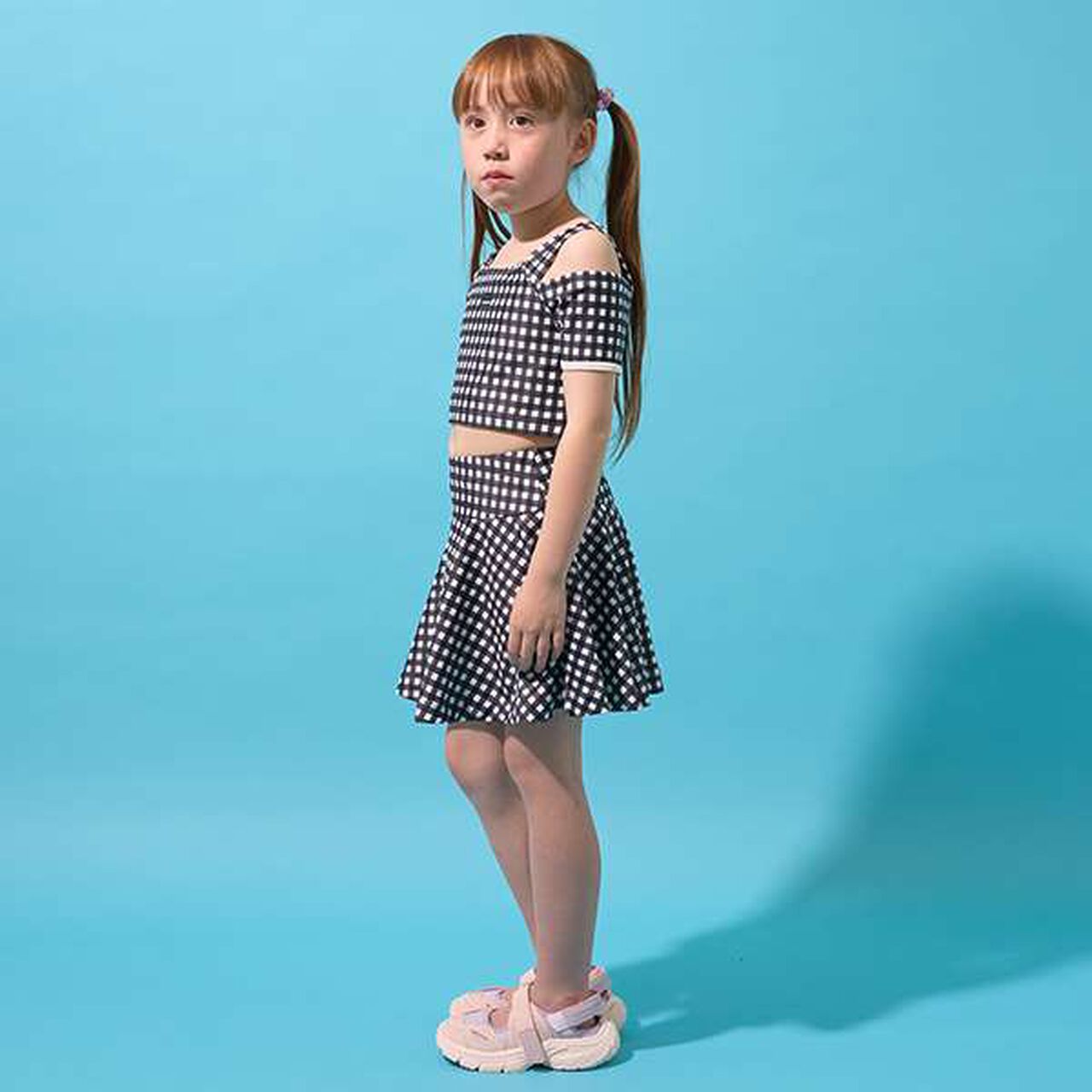 [UV Protection/SWIM] Off-Shoulder Top with Flare Skirt Pants,Black, large image number 19