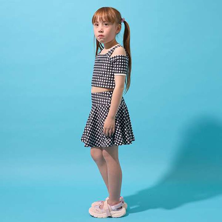 [UV Protection/SWIM] Off-Shoulder Top with Flare Skirt Pants,Black, medium image number 19