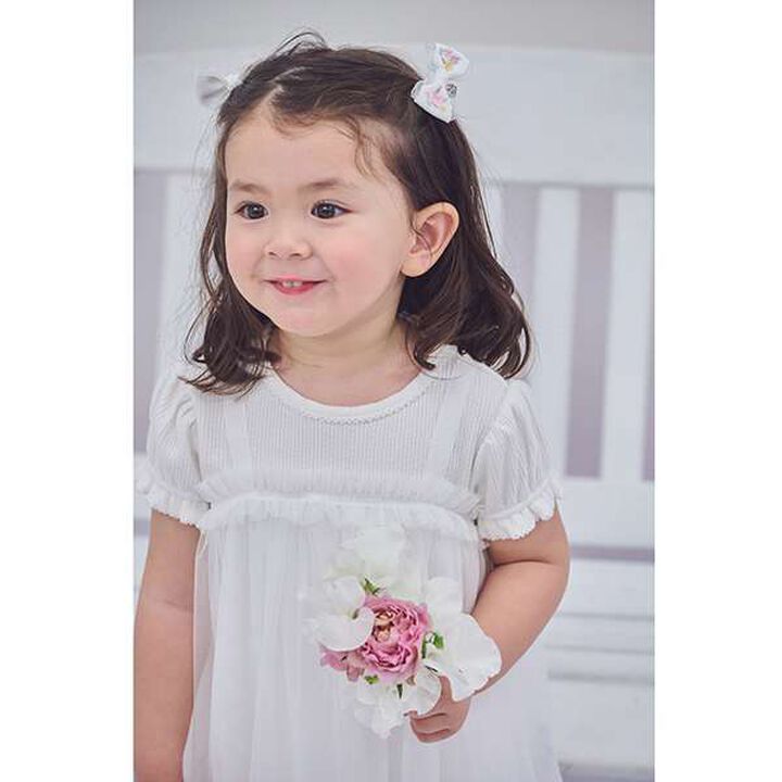 Flower Embroidered Tulle One-Piece Dress,Light pink, medium image number 4