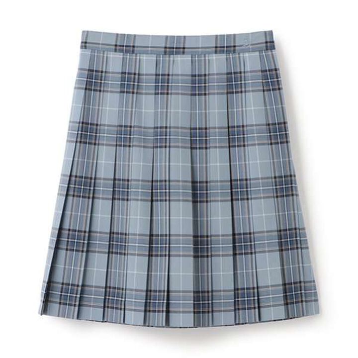 *52cm Length 24-Pleat Check Skirt,Blue, medium image number 11