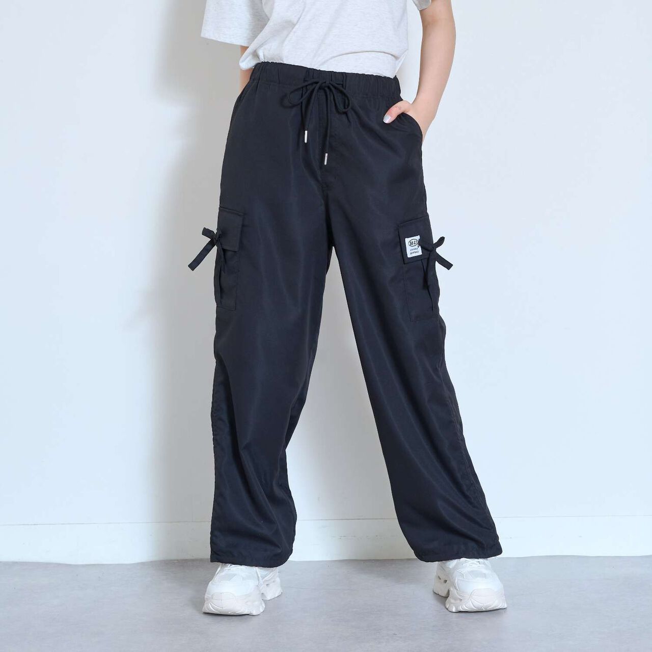 [7days] Cargo Pants with Ribbon,Light beige, large image number 3