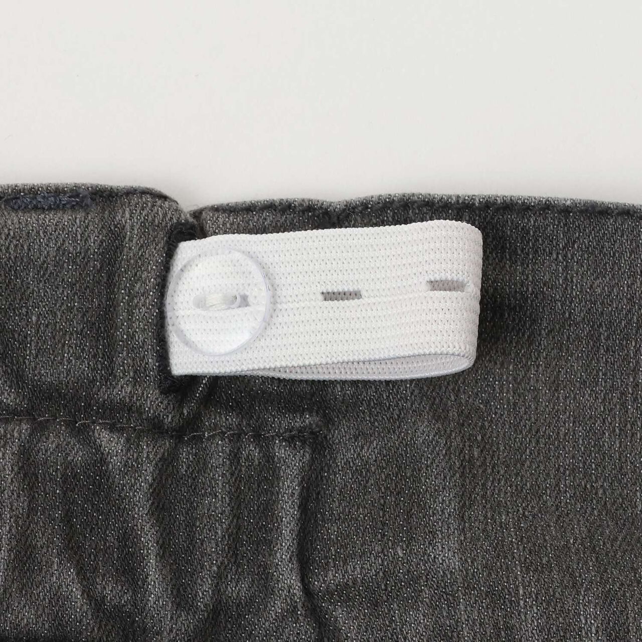 Stretch Slit Ribbon Flare Denim Pants,Gray, large image number 8