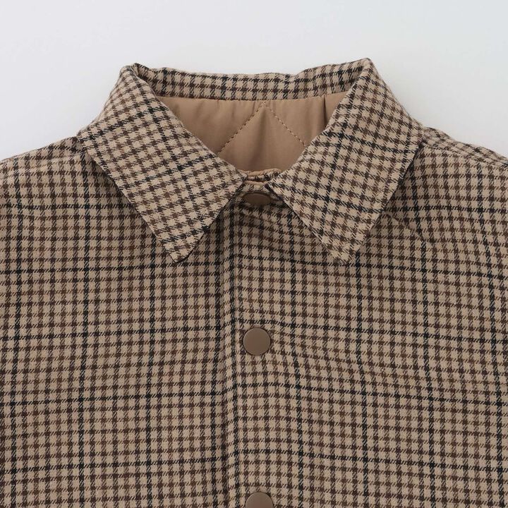 [Reversible] Check Quilted Jacket,Brown, medium image number 11