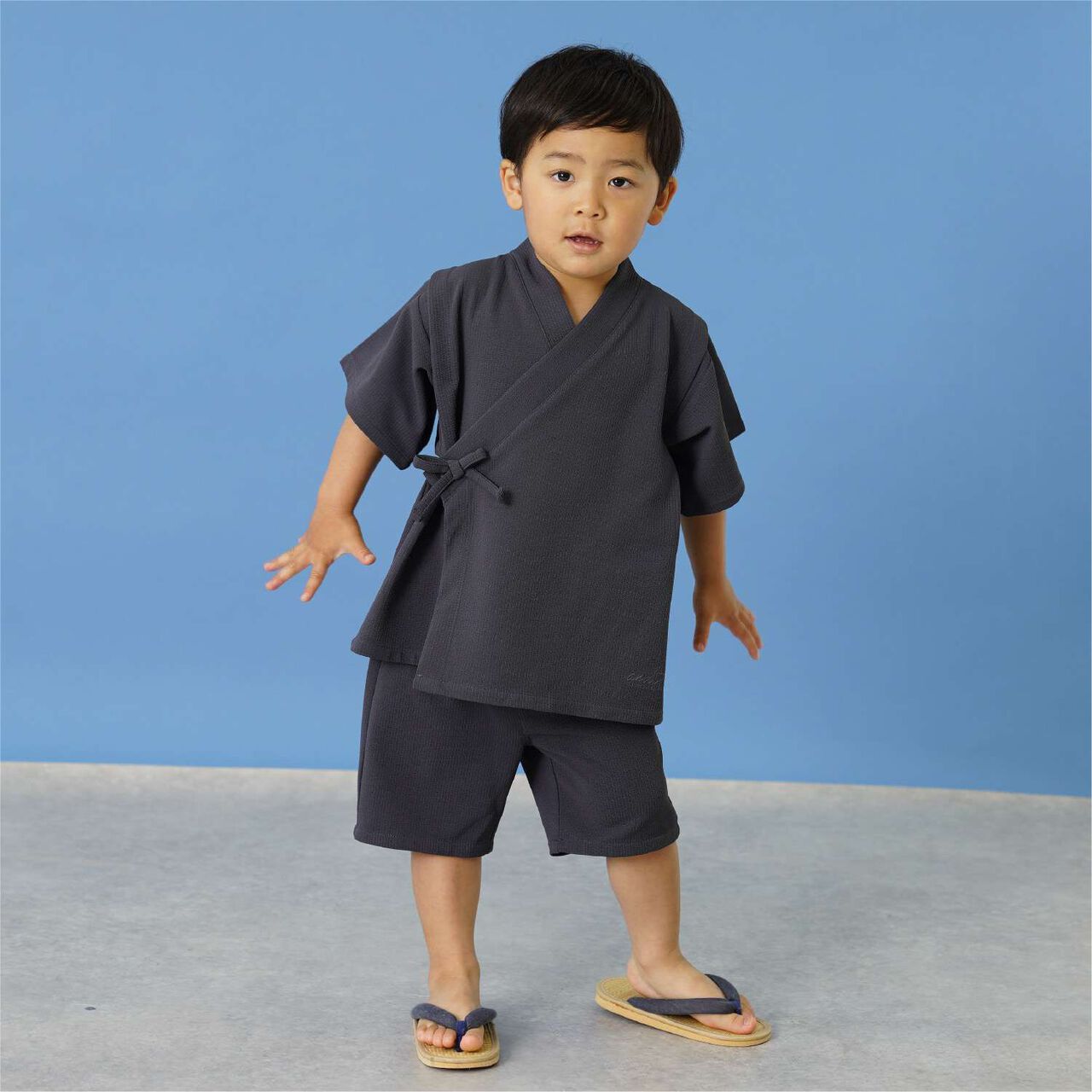 [Quick-Dry] Breathable Jinbei Set,Charcoal gray, large image number 0