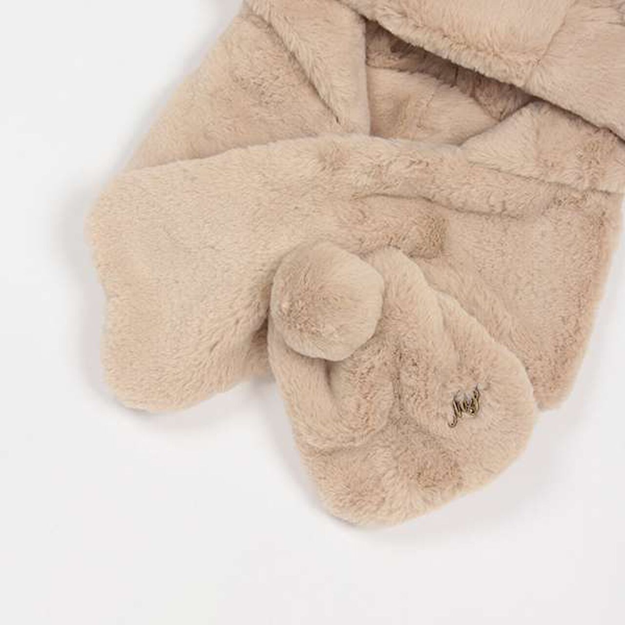 Bear Ear Hooded Scarf,Light beige, large image number 5