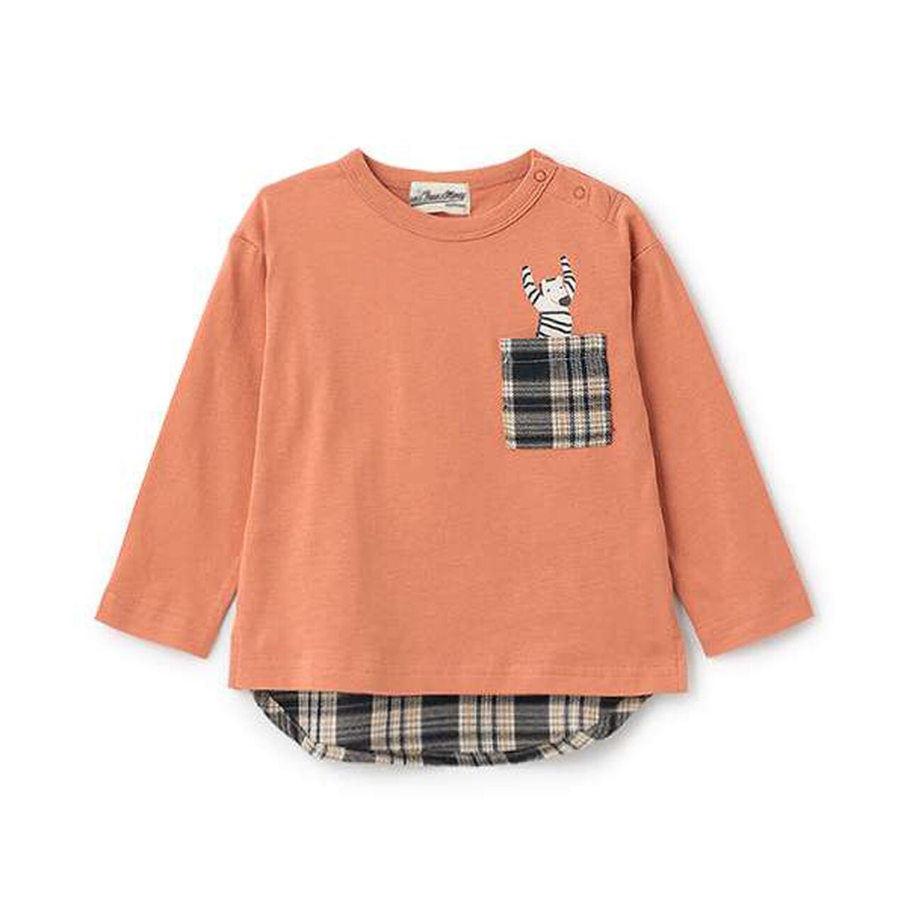 Check Pocket Long-Sleeve T-Shirt,Navy, large image number 9