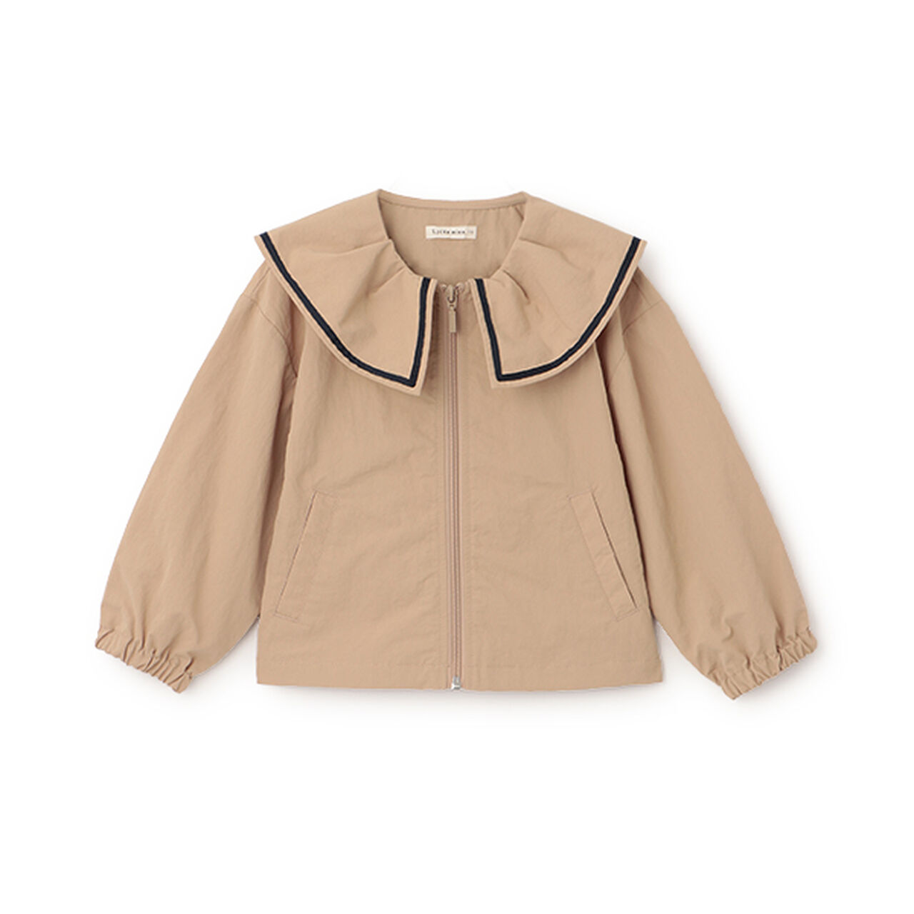 Frill Collar Windbreaker,Navy, large image number 2