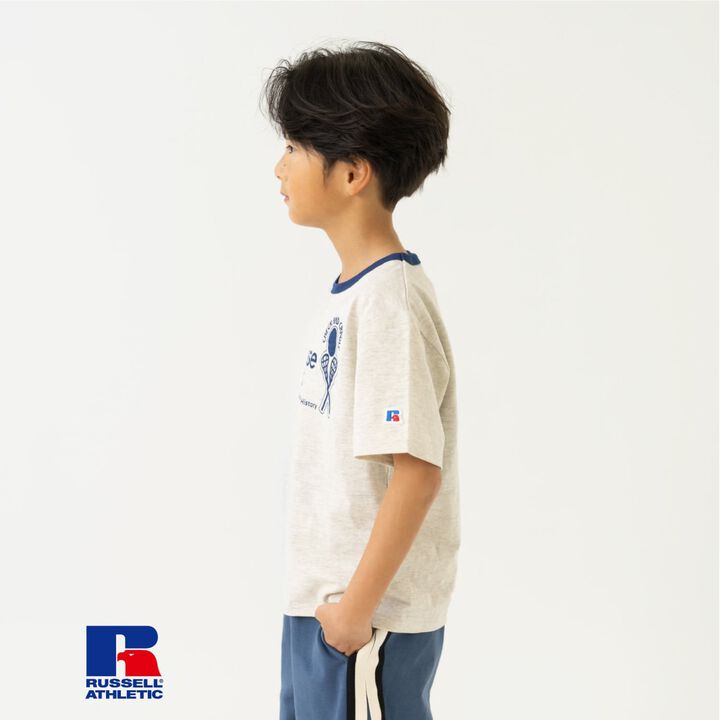 [Russell Athletic] Ringer Short-Sleeve T-Shirt,Milky white, medium image number 1