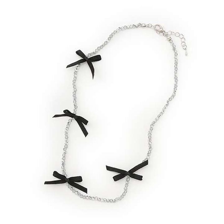 Pearl Ribbon Necklace,Pink, medium image number 6