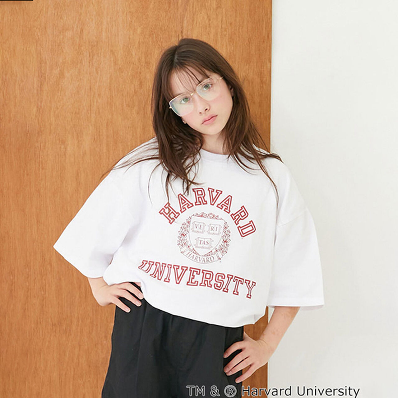 [Cool Touch] High Cool Cotton Harvard University Short Sleeve T-Shirt,White, large image number 0
