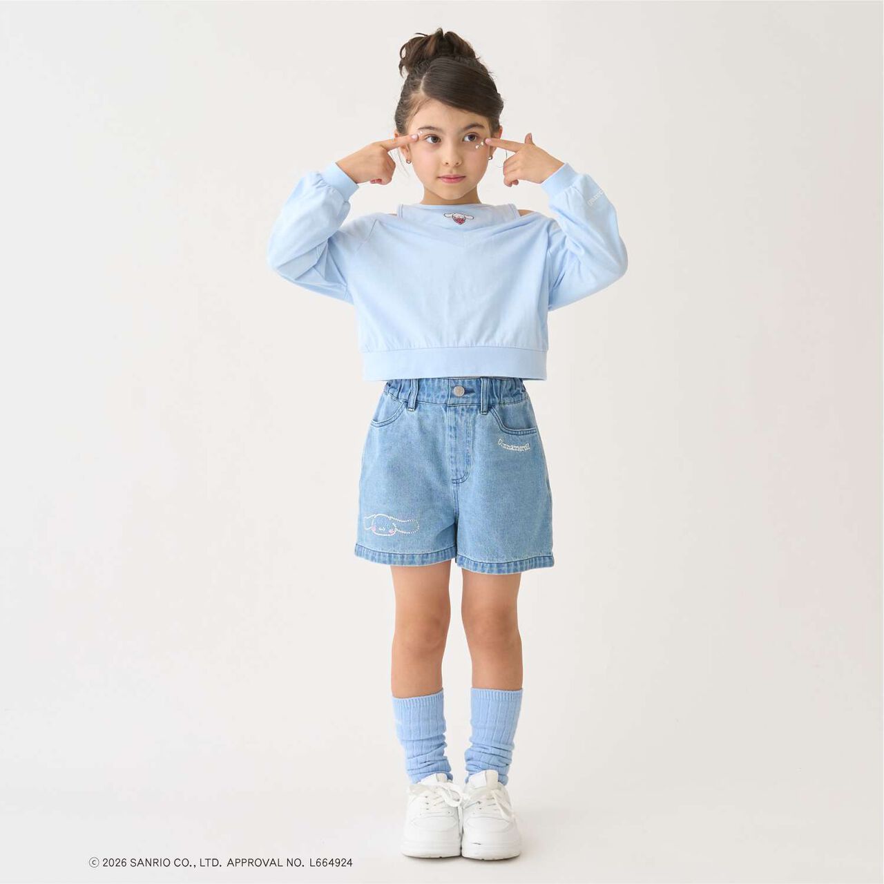 [Sanrio Characters] Denim Shorts,Black, large image number 3