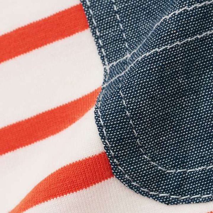 Alien Stripe Short Sleeve T-Shirt from Pocket,Off white, medium image number 4