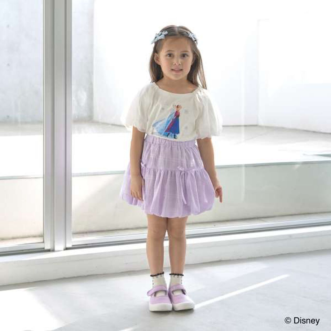 [Frozen] [Soft Cotton] Anna and the Snow Queen / Sparkling T-Shirt,Off white, large image number 17