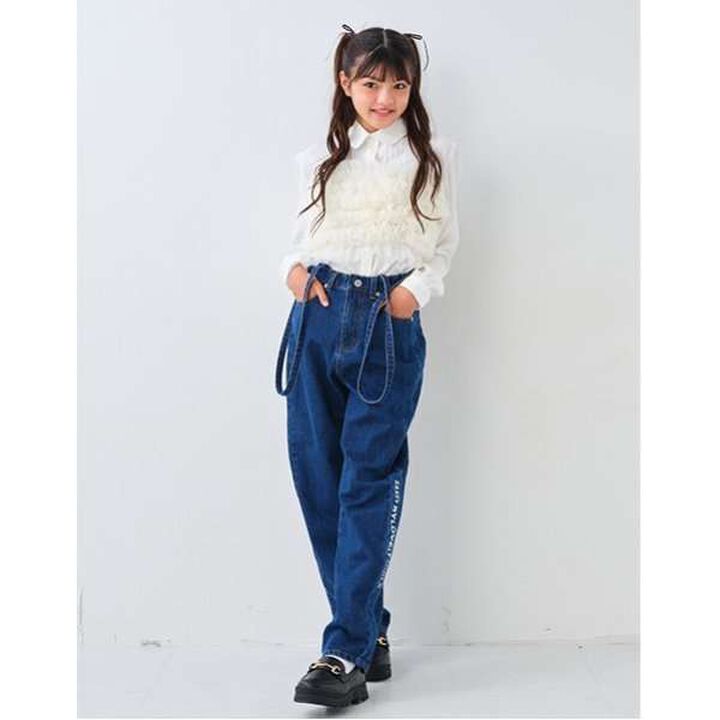 Denim Pants with Suspenders,Navy, medium image number 6