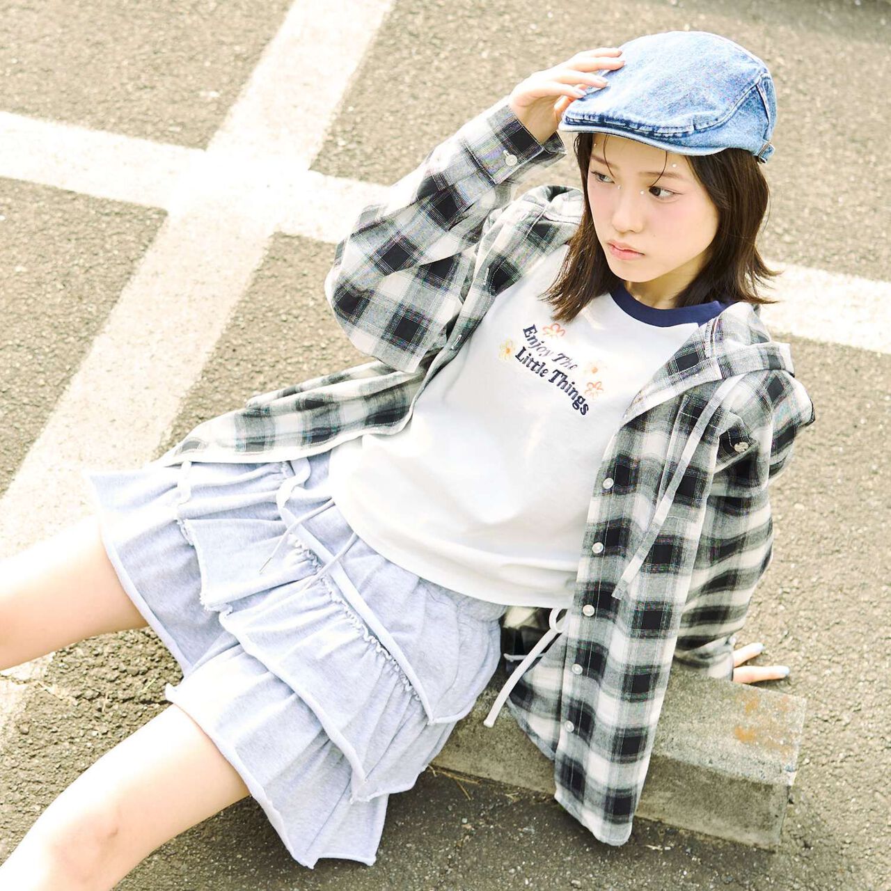 [LTXC] Checkered Shirt Parka,Sax blue, large image number 1