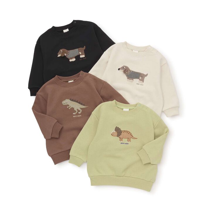 Dinosaur & Dog Appliqu&eacute; Sweatshirt,Black, medium image number 15