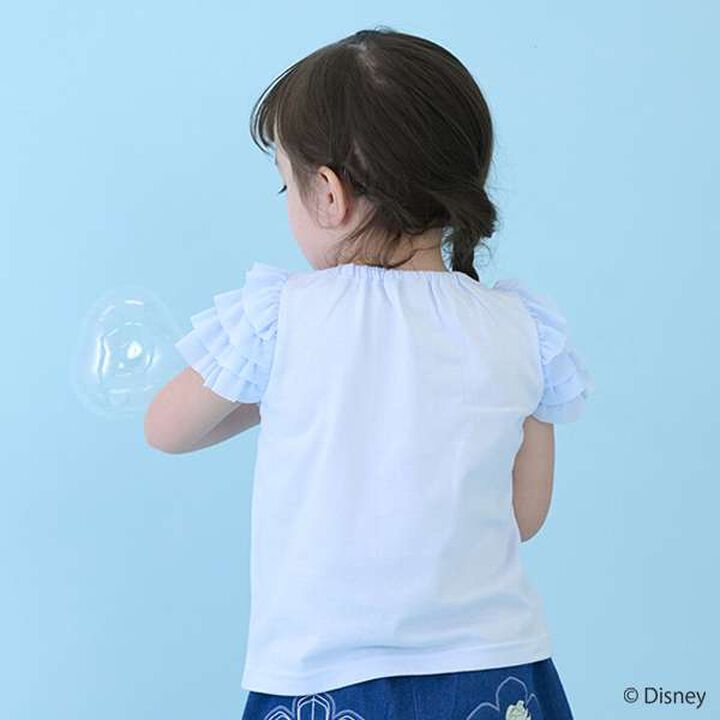 [Disney] Tulle Sleeve Graphic T-Shirt,Light blue, medium image number 1