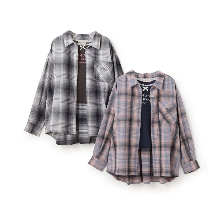 Shirt & Lace T-Shirt Set,Gray, medium image number 12