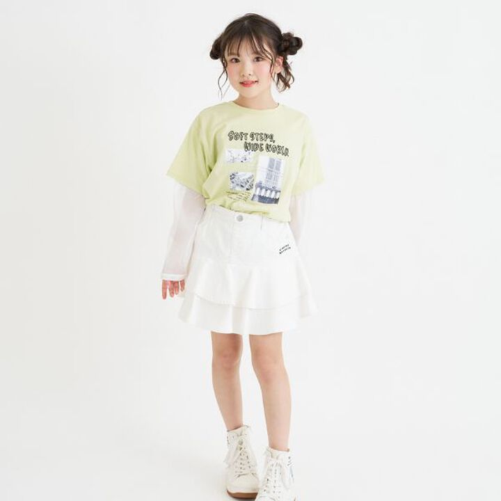 Mesh Sleeve Combination Big T-Shirt,Off white, medium image number 17