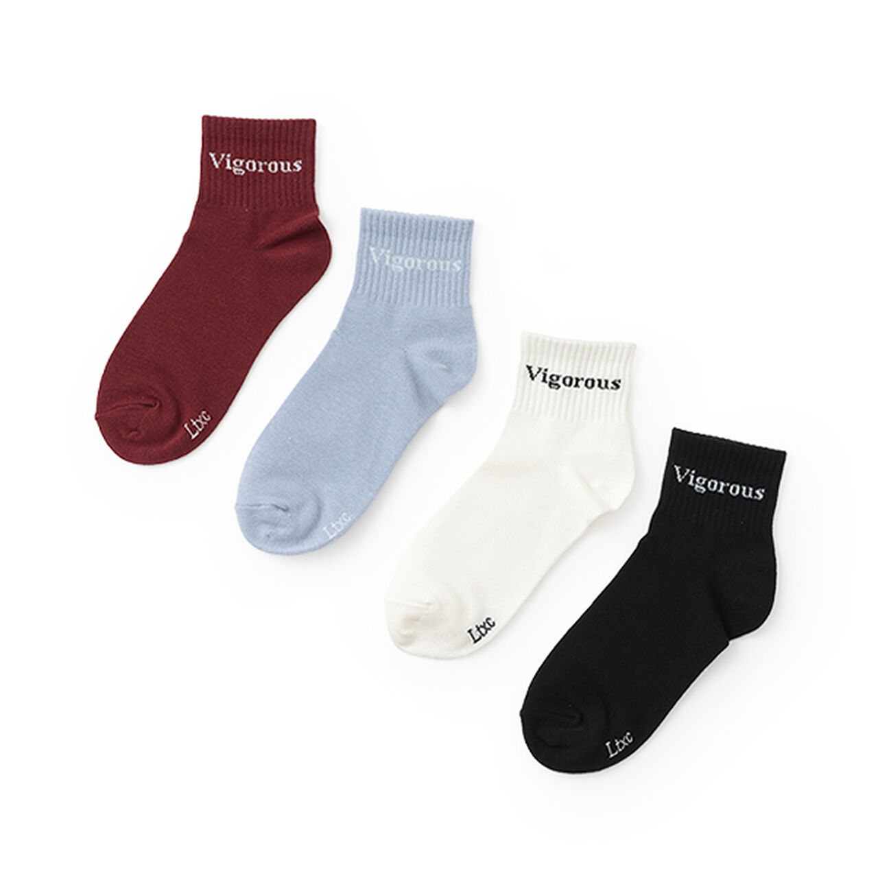 [Antibacterial Deodorant] Logo Crew-Length Socks,Off white, large image number 4