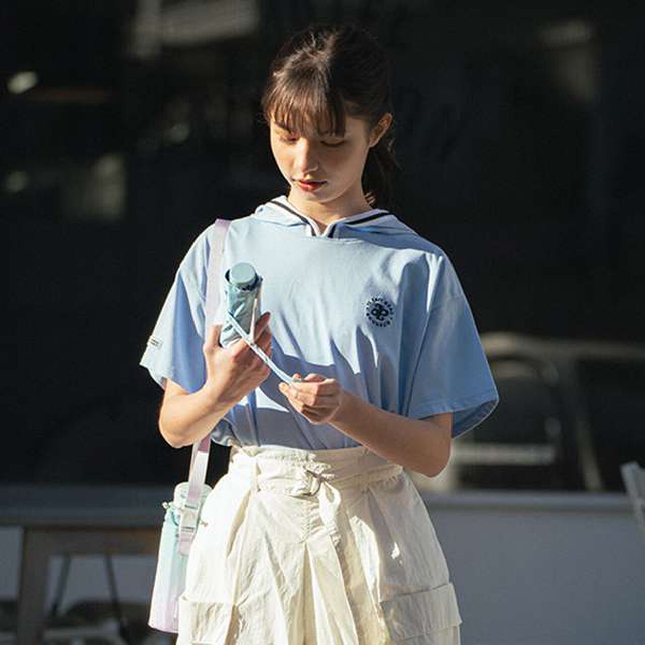 Lightweight Gradient Tulip Pattern Water Bottle (480ml),Emerald green, large image number 9