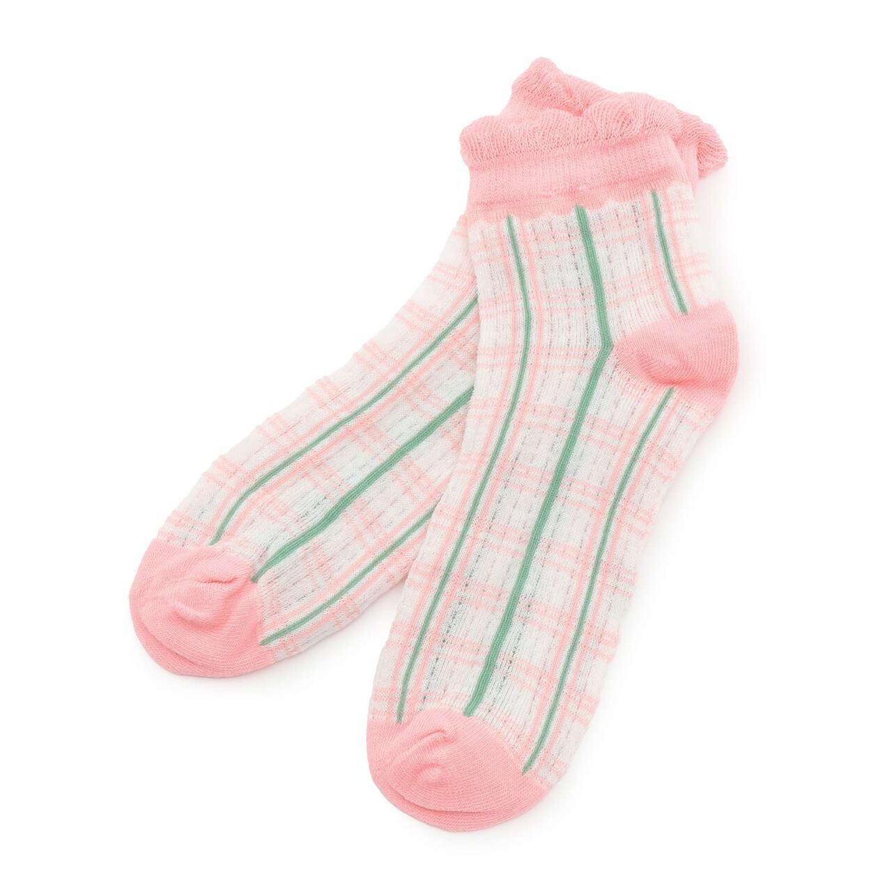 Spring Crew Socks,Yellow green, large image number 4