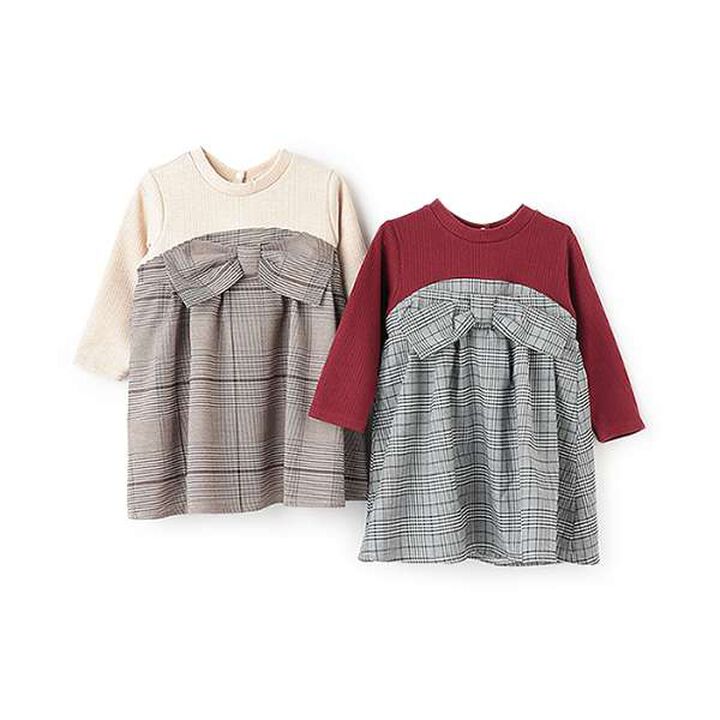 [Link] Check Ribbon Dress (Kids),Black, medium image number 5