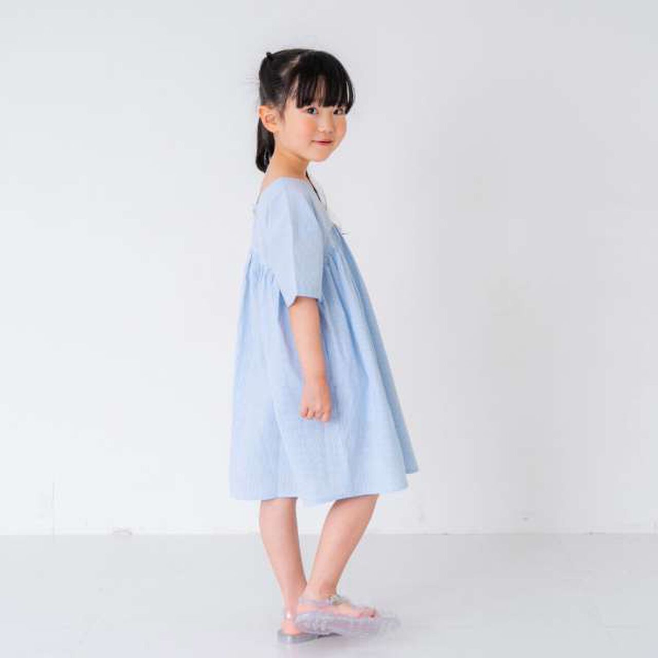Boiled Gathered One-Piece Dress,Off white, large image number 19